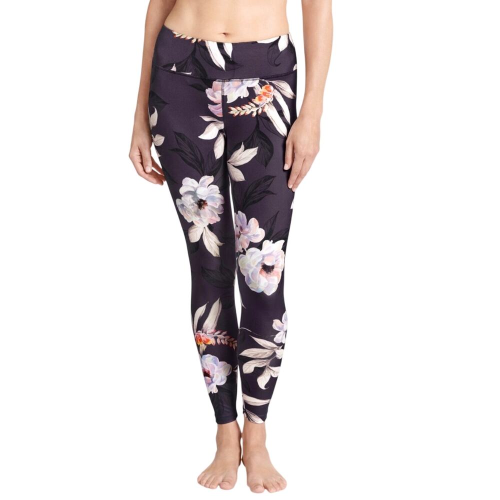 Jockey Ladies NEW Winter Plum floral leggings, purple, pink, white, gray, S